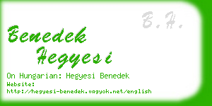 benedek hegyesi business card